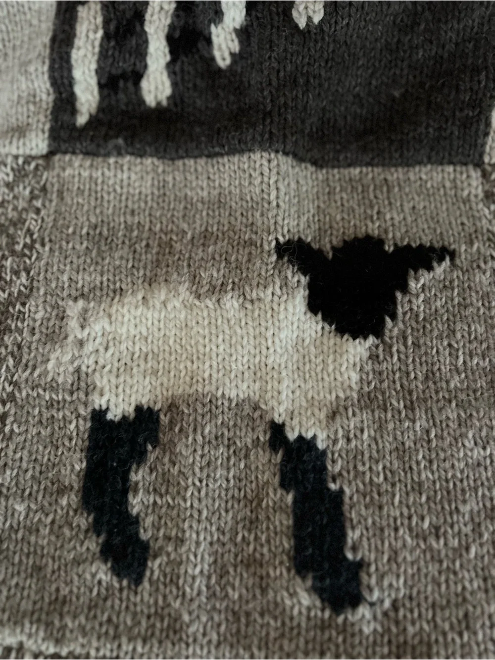 Handmade Sheep & Border Collie Wool Blanket/ Afghan Fleece Lined Peruvian Wool